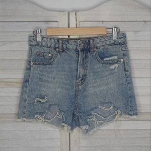Champion Women’s Light Gray &amp; White Elastic Waist Knit Shorts Size M